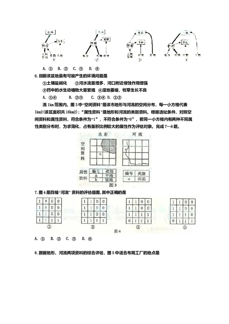2011年浙江省高考地理（原卷版）_全国卷+地方卷_8.地理_1.地理高考真题试卷_2008-2020年_地方卷_浙江高考地理08-21_A4word版_原卷版（建议只打印原卷版，解析版手机对答案即可）