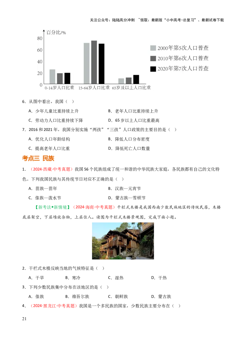 专题08我国的疆域、人口与民族-2025年中考地理知识点梳理（挖空版）_02中考总复习（2026版更新中）_09-地理-中考总复习_2025中考地理复习资料_2025年中考地理知识点_挖空版+背诵版