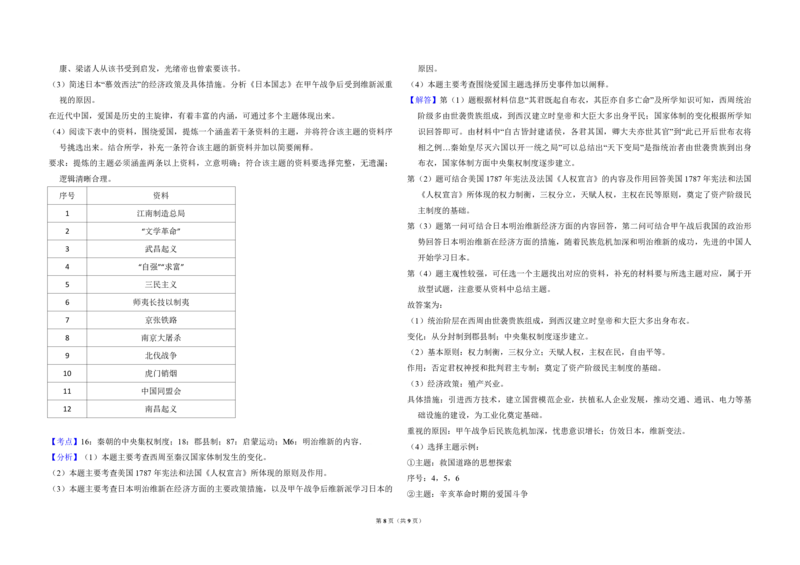 2011年北京市高考历史试卷（解析版）_全国卷+地方卷_7.历史_1.历史高考真题试卷_2008-2020年_地方卷_北京高考历史08-21_A3word版_PDF版（赠送）