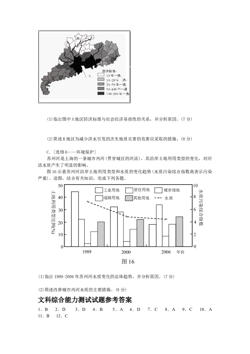 2010年高考福建卷（文综地理部分）（答案）_全国卷+地方卷_8.地理_1.地理高考真题试卷_2008-2020年_地方卷_福建高考地理08-20