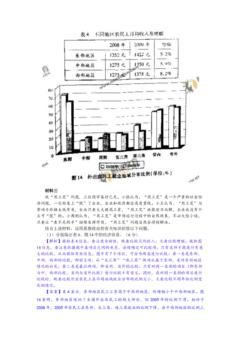 2011年浙江省高考政治（解析版）_全国卷+地方卷_9.政治_1.政治高考真题试卷_2008-2020年_地方卷_浙江高考政治08-21_A4word版