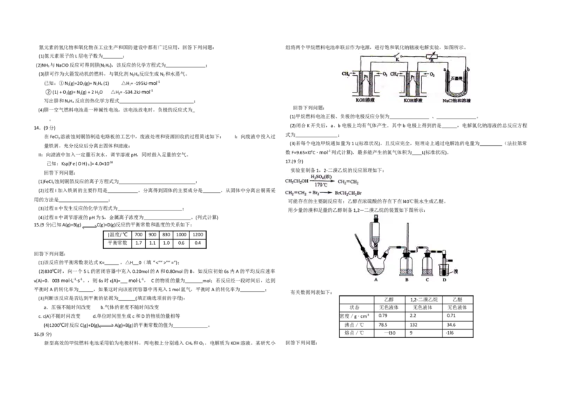 2012年海南高考化学试题及答案_全国卷+地方卷_5.化学_1.化学高考真题试卷_2008-2020年_地方卷_海南高考化学2008-2020_A3word版_答案版