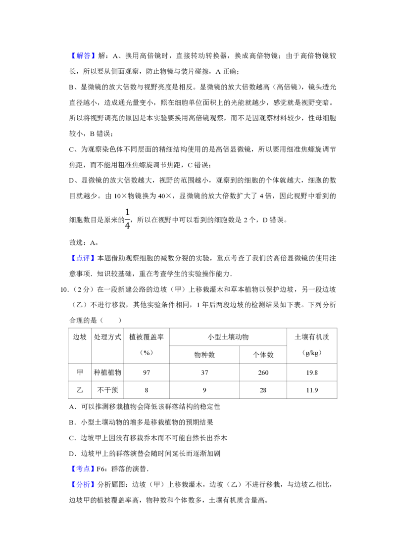 2013年江苏省高考生物试卷解析版_全国卷+地方卷_6.生物_1.生物高考真题试卷_2008-2020年_地方卷_江苏高考生物07-20_A4word版_PDF版（赠送）