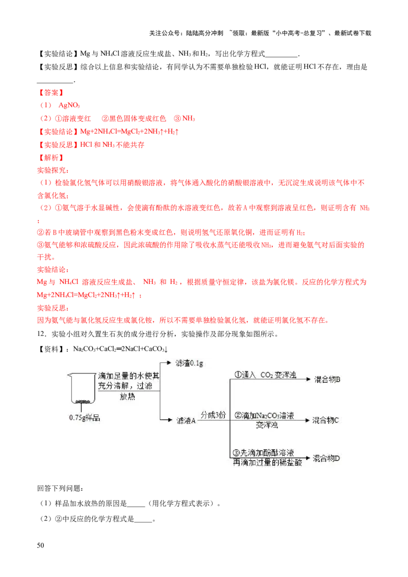 专题08盐化肥（练习）-2024年中考化学一轮复习讲练测（全国通用）（解析版）_02中考总复习（2026版更新中）_05-化学-中考总复习_2024年中考复习资料_一轮复习资料