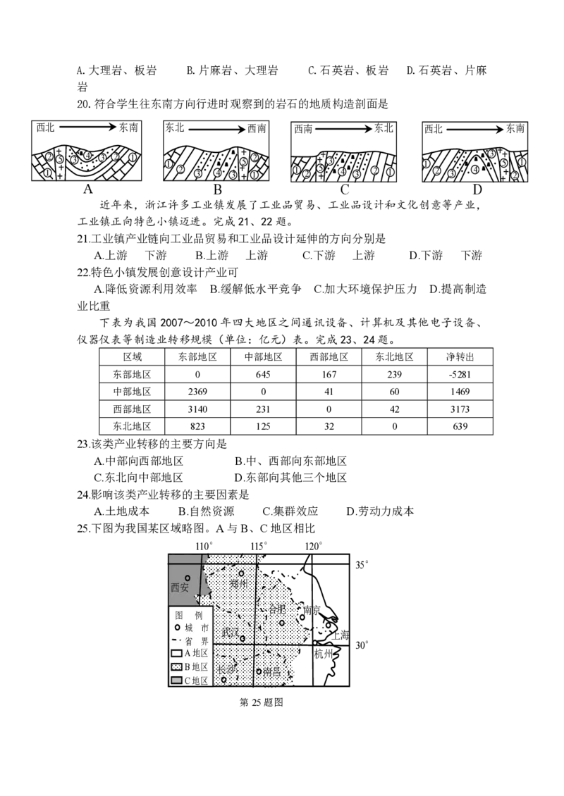 2015年浙江省高考地理10月（解析版）_全国卷+地方卷_8.地理_1.地理高考真题试卷_2008-2020年_地方卷_浙江高考地理08-21_A4word版_PDF版（赠送）