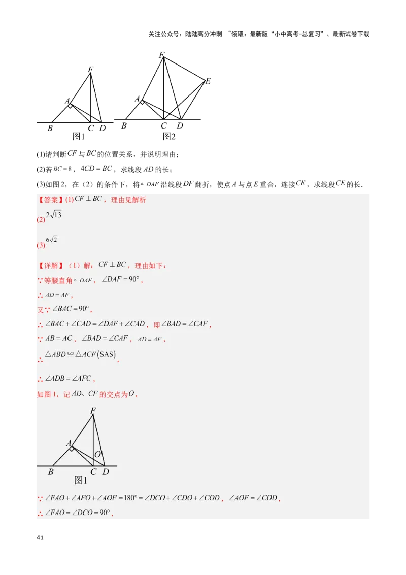 专题06三角形全等、相似及综合应用模型（解析版）_02中考总复习（2026版更新中）_02-数学-中考总复习_2024年中考复习资料_二轮复习资料_完2024年中考数学解题技巧模板