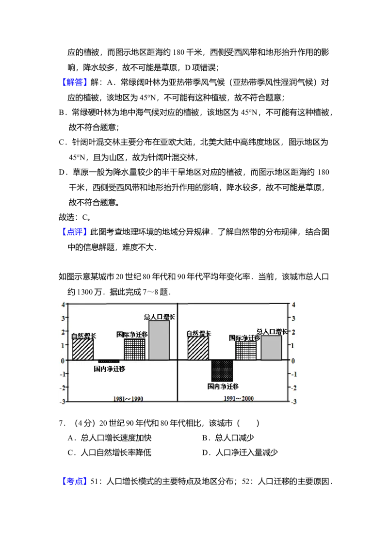 2013年全国统一高考地理试卷（新课标Ⅰ）（解析版）_全国卷+地方卷_8.地理_1.地理高考真题试卷_2008-2020年_全国卷_全国统一高考地理（新课标ⅰ）08-21_A4word版