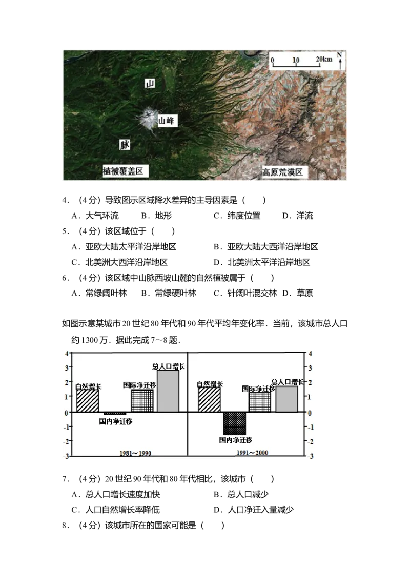 2013年全国统一高考地理试卷（新课标Ⅰ）（解析版）_全国卷+地方卷_8.地理_1.地理高考真题试卷_2008-2020年_全国卷_全国统一高考地理（新课标ⅰ）08-21_A4word版