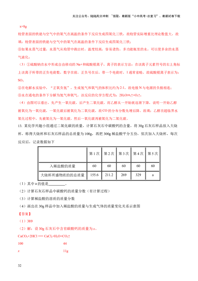 专题05水和溶液（练习）-2024年中考化学一轮复习讲练测（全国通用）（解析版）_02中考总复习（2026版更新中）_05-化学-中考总复习_2024年中考复习资料_一轮复习资料