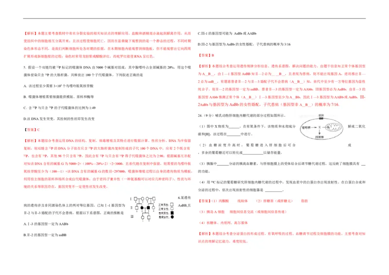 2012年高考真题生物（山东卷）（解析版）_全国卷+地方卷_6.生物_1.生物高考真题试卷_2008-2020年_地方卷_山东高考生物08-21_山东高考生物_A3版_pdf版