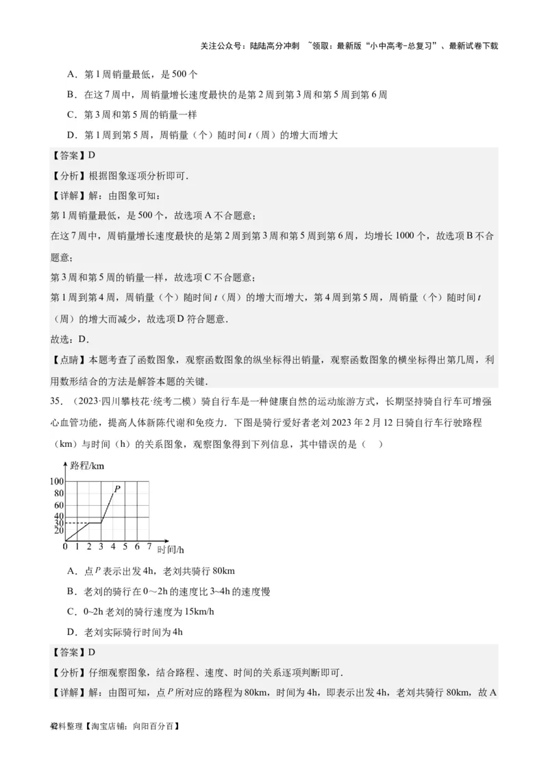 专题08坐标系与函数-学易金卷：5年（2019-2023）中考1年模拟数学真题分项汇编（全国通用）（解析版）_02中考总复习（2026版更新中）_02-数学-中考总复习_2024年中考复习资料_专项复习资料
