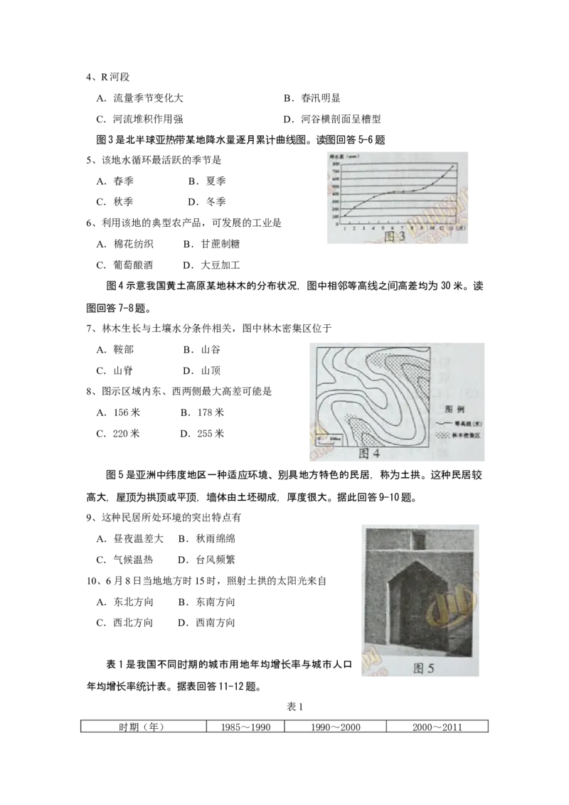 2013年全国高考四川文综地理试题及答案_全国卷+地方卷_8.地理_1.地理高考真题试卷_2008-2020年_地方卷_四川高考地理08-20