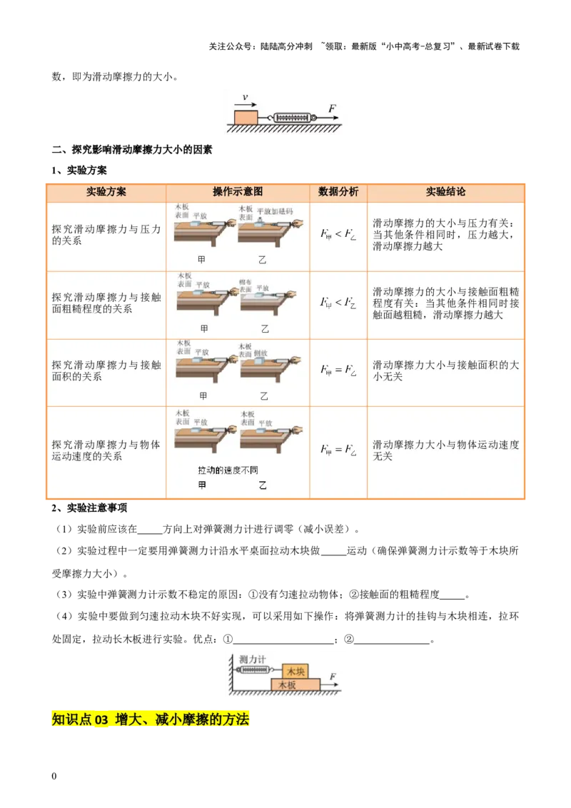 专题08弹力、重力、摩擦力（4大模块知识清单+5个易混易错+5种方法技巧+典例真题精析）（原卷版）_02中考总复习（2026版更新中）_04-物理-中考总复习_2025年中考复习资料