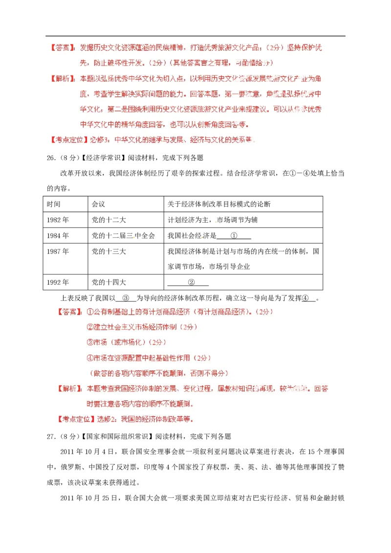 2012年海南高考政治试卷及答案卷_全国卷+地方卷_9.政治_1.政治高考真题试卷_2008-2020年_地方卷_海南高考政治08-20_A4word版_PDF版（赠送）