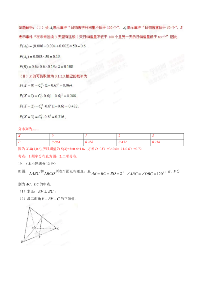 2014年高考辽宁卷数学（理）试卷解析（精编版）（解析版）_全国卷+地方卷_2.数学_1.数学高考真题试卷_2008-2020年_地方卷_辽宁省高考数学08-22_数学（理科）