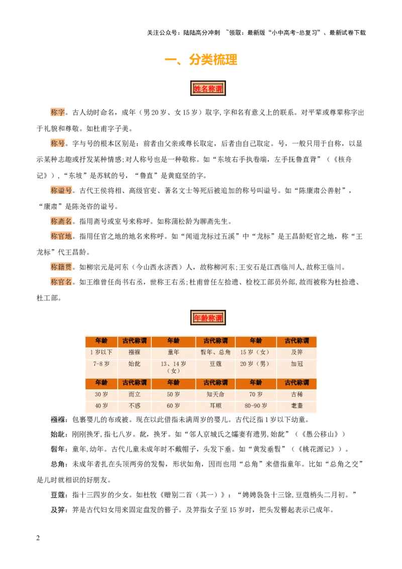 专题05文学文化常识（14大类常考知识+6册教材梳理+2个易错陷阱）（原卷版）_02中考总复习（2026版更新中）_01-语文-中考总复习_2025年中考资料_2025年中考语文一轮复习知识梳理