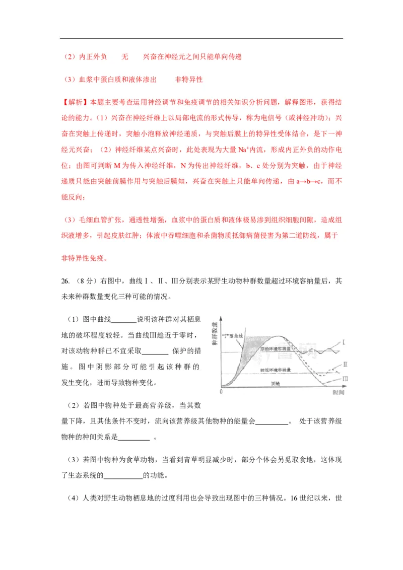2012年高考真题生物（山东卷）（解析版）_全国卷+地方卷_6.生物_1.生物高考真题试卷_2008-2020年_地方卷_山东高考生物08-21_山东高考生物_A4版_pdf版