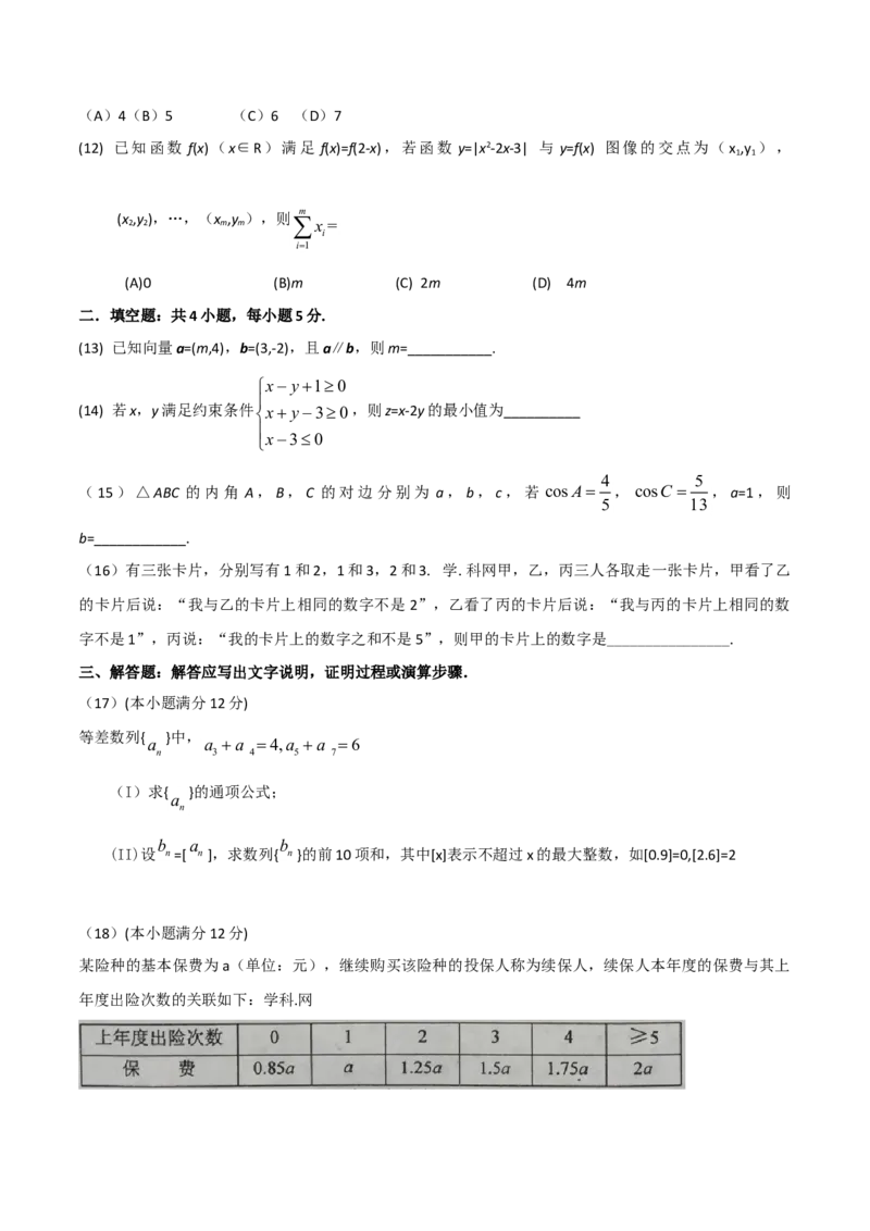 2016年海南省高考数学（原卷版）（文科）_全国卷+地方卷_2.数学_1.数学高考真题试卷_2008-2020年_地方卷_海南高考数学08-22_A4word版_原卷版（建议只打印原卷版，答案版手机对答案即可）