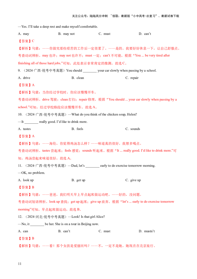 专题08动词和动词短语（全国通用）（解析版）_02中考总复习（2026版更新中）_03-英语-中考总复习_2026年中考复习（更新中）