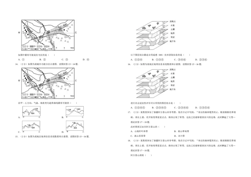 2016年江苏省高考地理试卷_全国卷+地方卷_8.地理_1.地理高考真题试卷_2008-2020年_地方卷_江苏高考地理08-21_A3word版