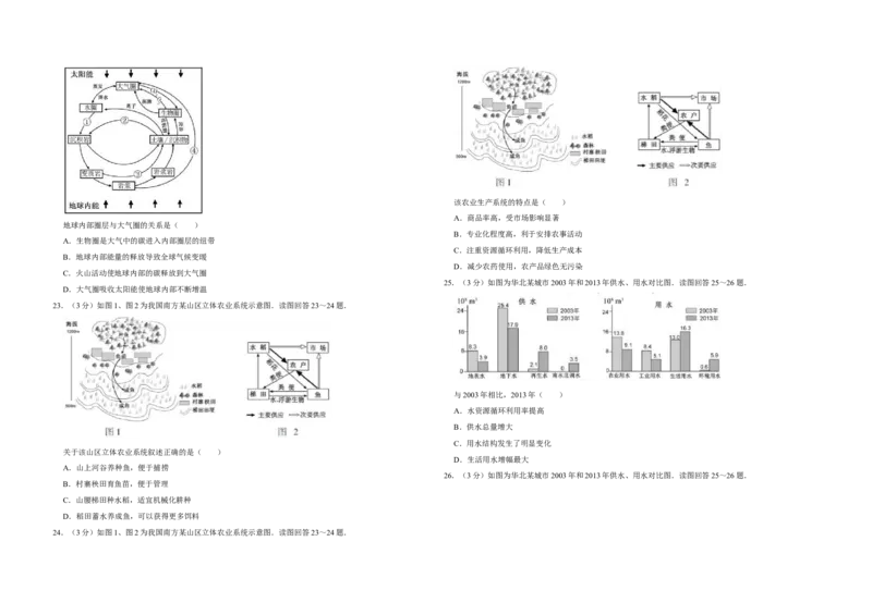 2016年江苏省高考地理试卷_全国卷+地方卷_8.地理_1.地理高考真题试卷_2008-2020年_地方卷_江苏高考地理08-21_A3word版