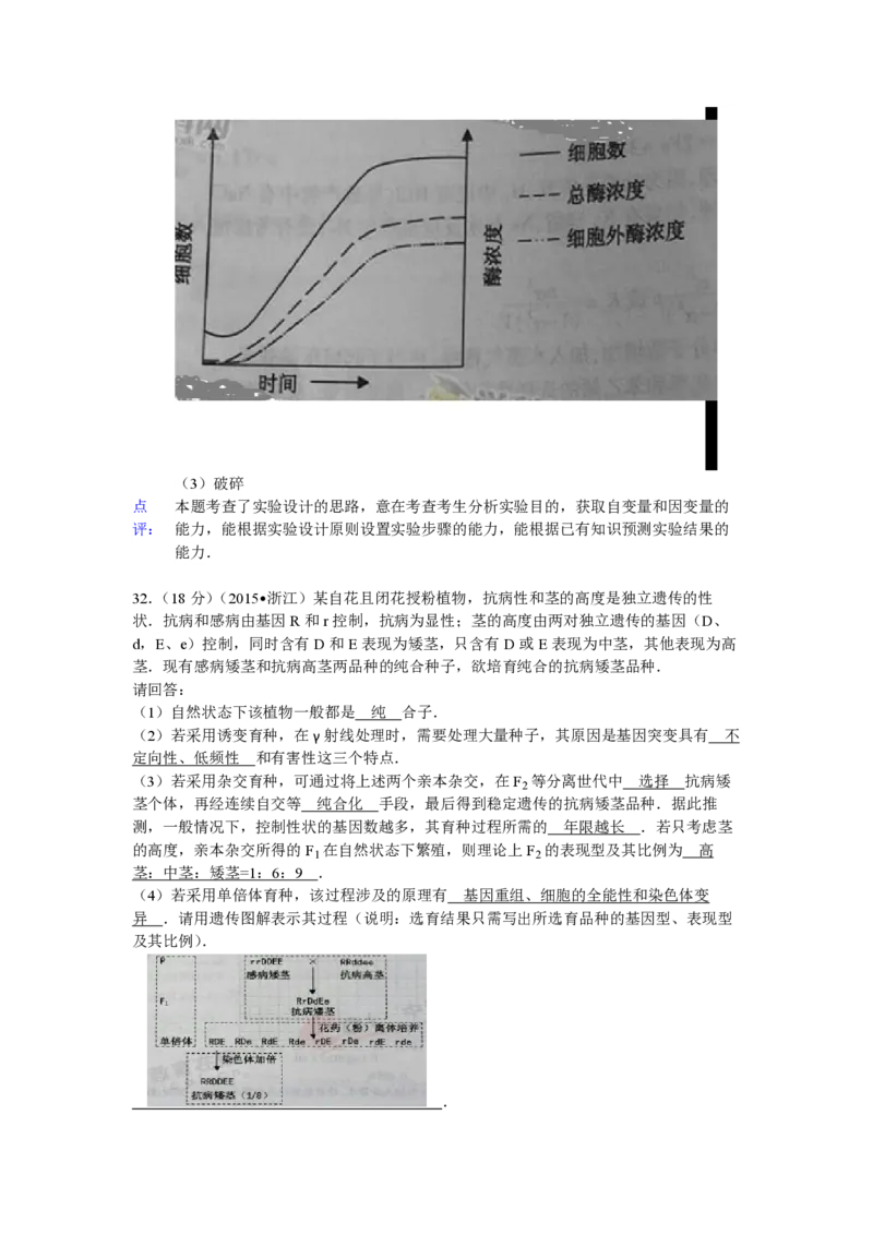2015年浙江省高考生物6月（解析版）_全国卷+地方卷_6.生物_1.生物高考真题试卷_2008-2020年_地方卷_浙江高考生物08-21_A4word版_PDF版（赠送）