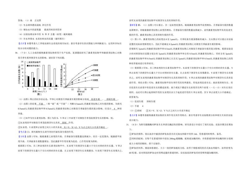2011年江苏省高考生物试卷解析版_全国卷+地方卷_6.生物_1.生物高考真题试卷_2008-2020年_地方卷_江苏高考生物07-20_A3word版