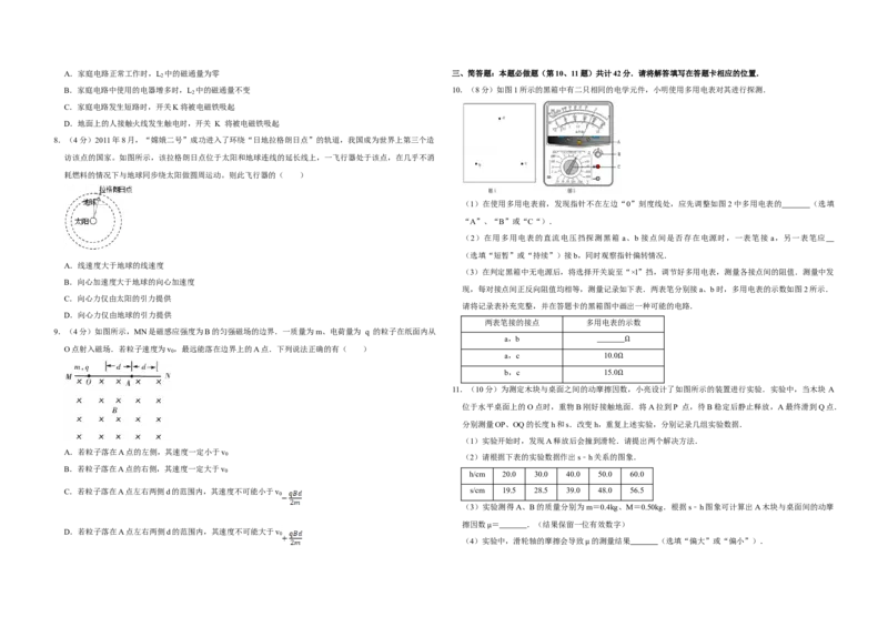 2012年江苏省高考物理试卷_全国卷+地方卷_4.物理_1.物理高考真题试卷_2008-2020年_地方卷_江苏高考物理07-20_A3word版