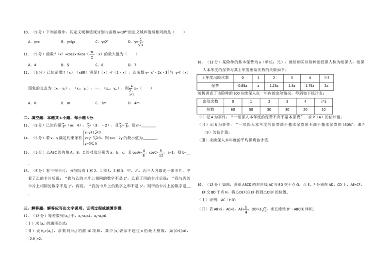 2016年全国统一高考数学试卷（文科）（新课标Ⅱ）（原卷版）_全国卷+地方卷_2.数学_1.数学高考真题试卷_2008-2020年_地方卷_辽宁省高考数学08-22_数学（文科）_A3word版