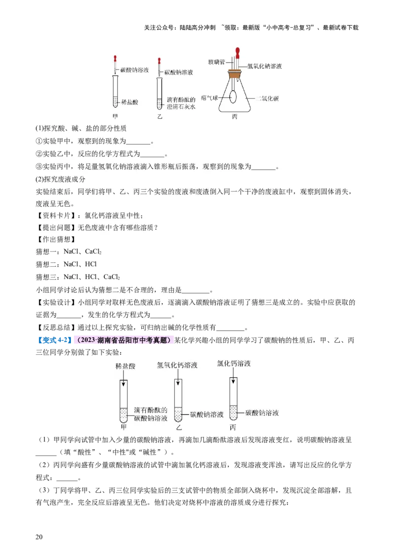专题08盐化肥（讲义）-2024年中考化学一轮复习讲练测（全国通用）（原卷版）_02中考总复习（2026版更新中）_05-化学-中考总复习_2024年中考复习资料_一轮复习资料