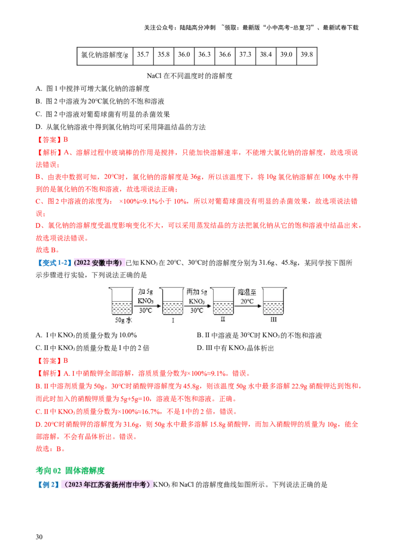 专题05水和溶液（讲义）（解析版）_02中考总复习（2026版更新中）_05-化学-中考总复习_2024年中考复习资料_一轮复习资料_2024年中考化学一轮复习讲练测（全国通用）