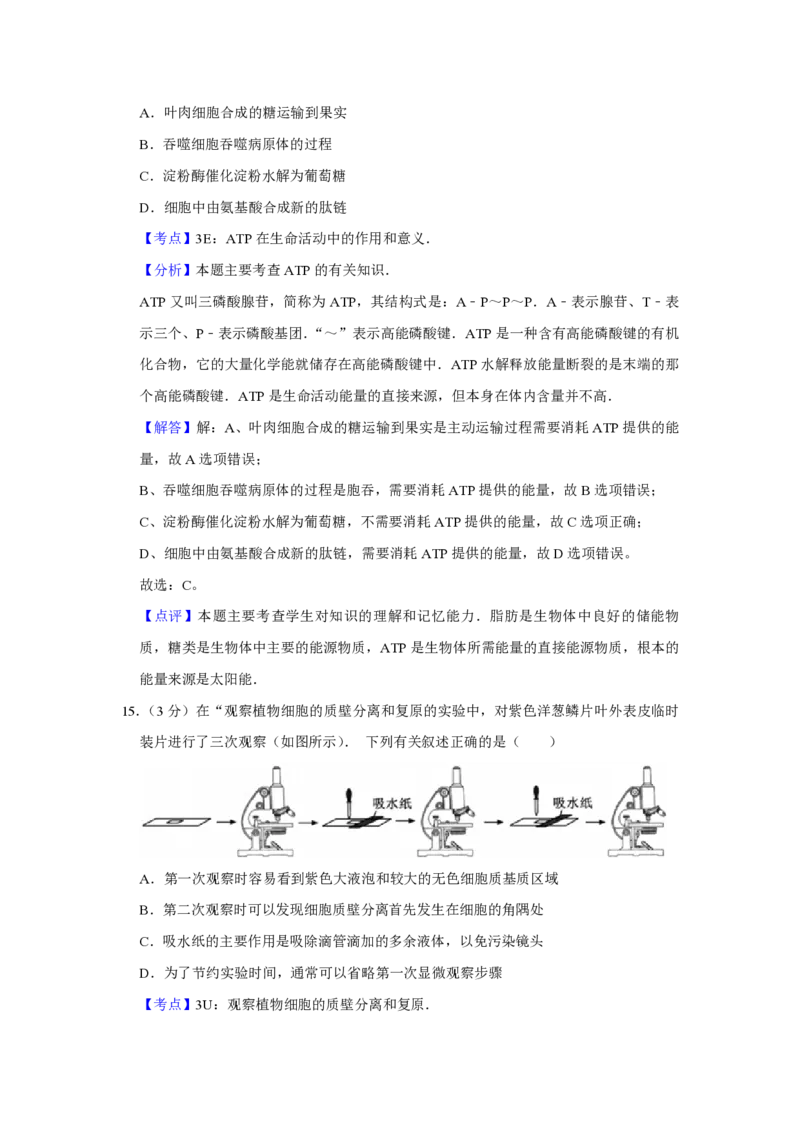 2014年江苏省高考生物试卷解析版_全国卷+地方卷_6.生物_1.生物高考真题试卷_2008-2020年_地方卷_江苏高考生物07-20_A4word版_PDF版（赠送）