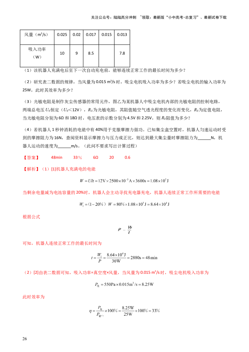 专题04综合能力题-备战2024年中考物理抢分秘籍（全国通用）（解析版）_02中考总复习（2026版更新中）_04-物理-中考总复习_2024年中考复习资料_三轮复习_第二部分考前解题秘籍