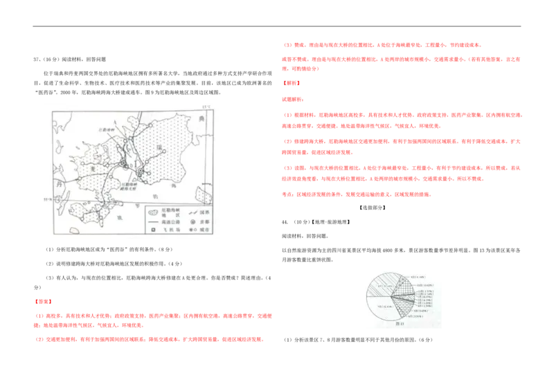 2015年高考真题地理（山东卷）（解析版）_全国卷+地方卷_8.地理_1.地理高考真题试卷_2008-2020年_地方卷_山东高考地理08-21_山东高考地理_A3版_pdf.版