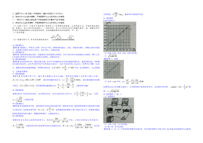2014年高考真题物理（山东卷）（解析版）_全国卷+地方卷_4.物理_1.物理高考真题试卷_2008-2020年_地方卷_山东高考物理08-21_山东高考物理_A3版_pdf版