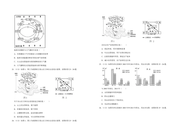 2016年江苏省高考地理试卷_全国卷+地方卷_8.地理_1.地理高考真题试卷_2008-2020年_地方卷_江苏高考地理08-21_A3word版_PDF版（赠送）