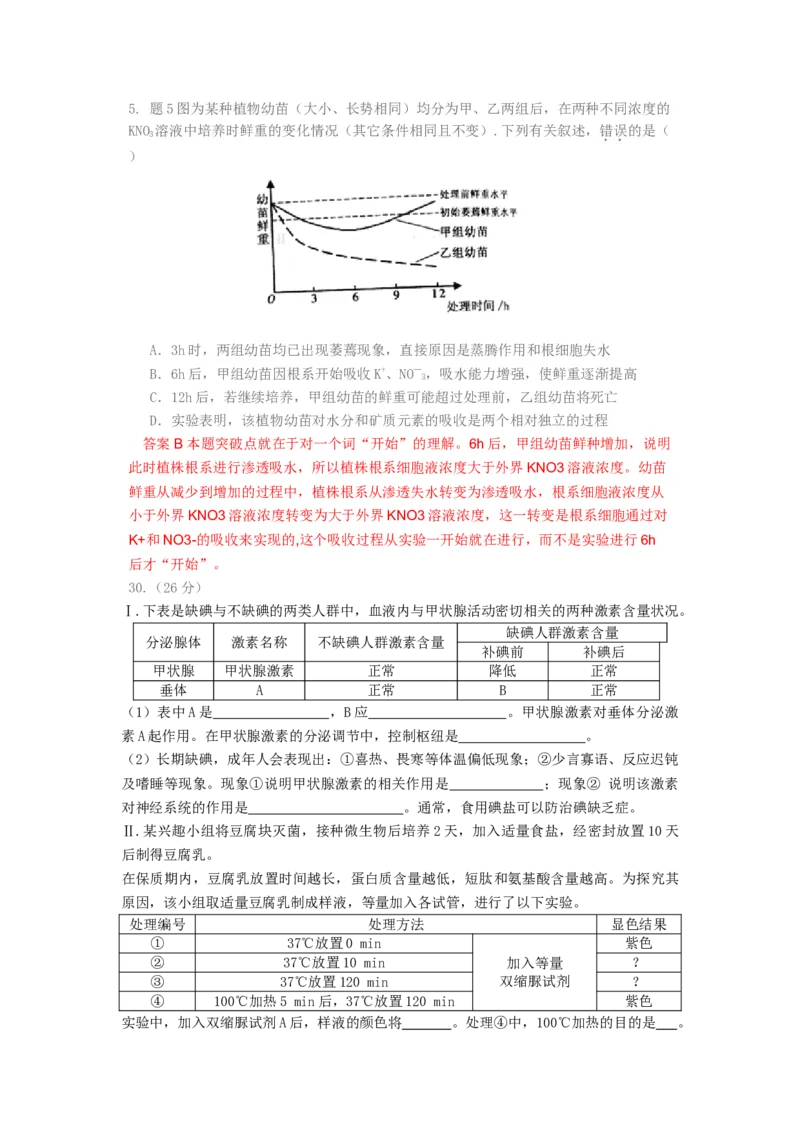 2011年高考重庆高考理综生物试题答案word版_全国卷+地方卷_6.生物_1.生物高考真题试卷_2008-2020年_地方卷_重庆高考生物08-20