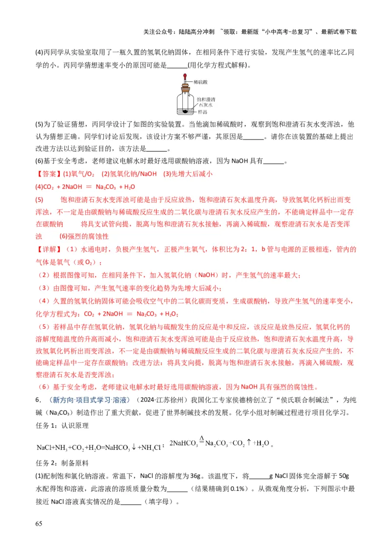 专题04水和溶液（解析版）_02中考总复习（2026版更新中）_05-化学-中考总复习_2025年中考复习资料_备战2025年中考化学真题题源解密