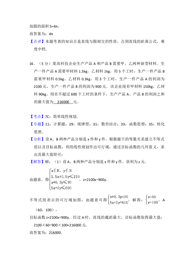 2016年全国统一高考数学试卷（文科）（新课标Ⅰ）（解析版）_全国卷+地方卷_2.数学_1.数学高考真题试卷_2008-2020年_地方卷_福建高考数学07-22_A4word版