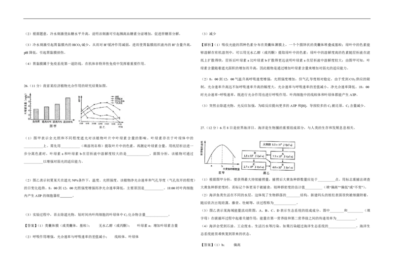 2014年高考真题生物（山东卷）（解析版）_全国卷+地方卷_6.生物_1.生物高考真题试卷_2008-2020年_地方卷_山东高考生物08-21_山东高考生物_A3版_pdf版