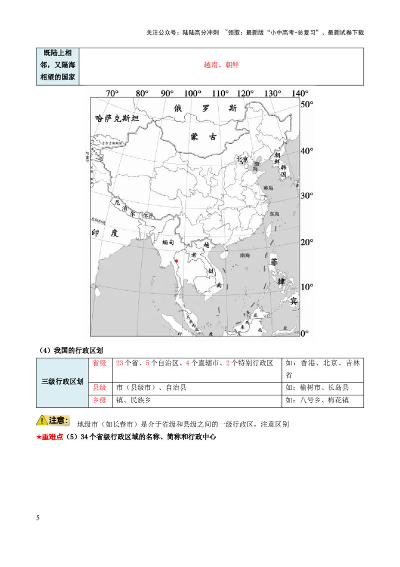 专题08我国的疆域、人口与民族-2025年中考地理知识点梳理（背诵版）_02中考总复习（2026版更新中）_09-地理-中考总复习_2025中考地理复习资料_2025年中考地理知识点_挖空版+背诵版