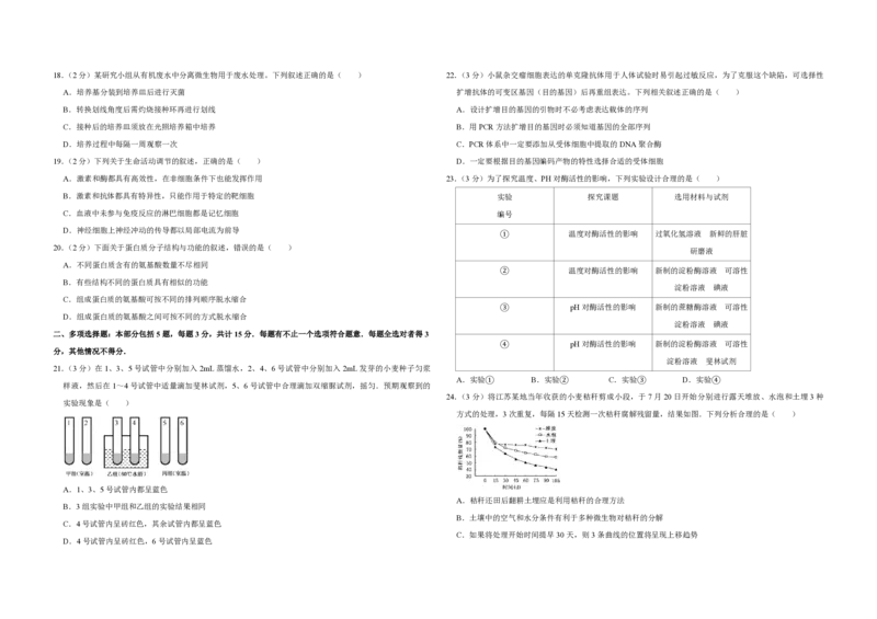 2013年江苏省高考生物试卷_全国卷+地方卷_6.生物_1.生物高考真题试卷_2008-2020年_地方卷_江苏高考生物07-20_A3word版_PDF版（赠送）