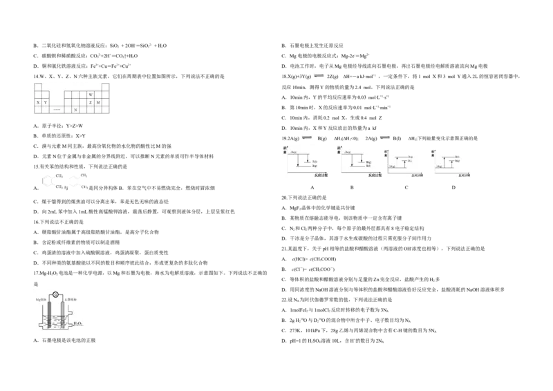 2016年浙江省高考化学4月（解析版）_全国卷+地方卷_5.化学_1.化学高考真题试卷_2008-2020年_地方卷_浙江高考化学2008-2021_A3word版