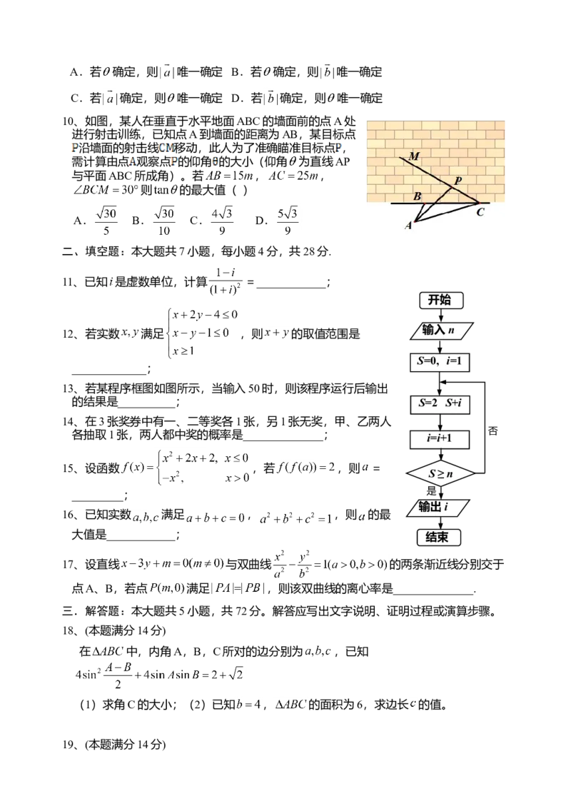 2014年高考浙江文科数学试题及答案（精校版）_全国卷+地方卷_2.数学_1.数学高考真题试卷_2008-2020年_地方卷_地方卷高考文科数学_浙江文科数学08-16
