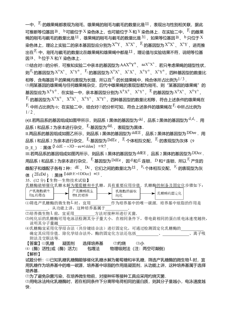 2015年高考真题生物（山东卷）（解析版）_全国卷+地方卷_6.生物_1.生物高考真题试卷_2008-2020年_地方卷_山东高考生物08-21_山东高考生物_A4版
