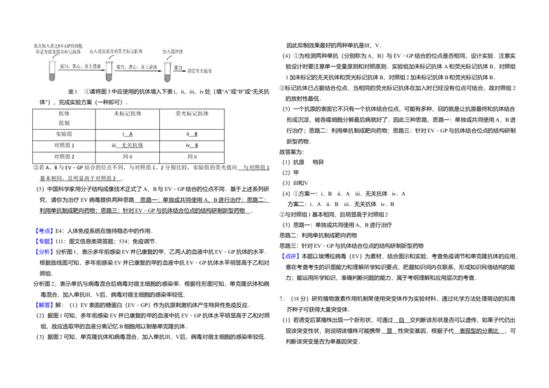 2016年北京市高考生物试卷（解析版）_全国卷+地方卷_6.生物_1.生物高考真题试卷_2008-2020年_地方卷_北京高考生物08-21_A3word版