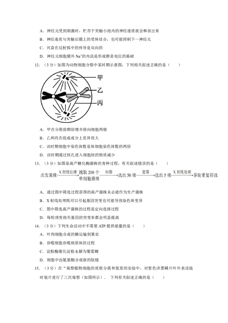 2014年江苏省高考生物试卷_全国卷+地方卷_6.生物_1.生物高考真题试卷_2008-2020年_地方卷_江苏高考生物07-20_A4word版