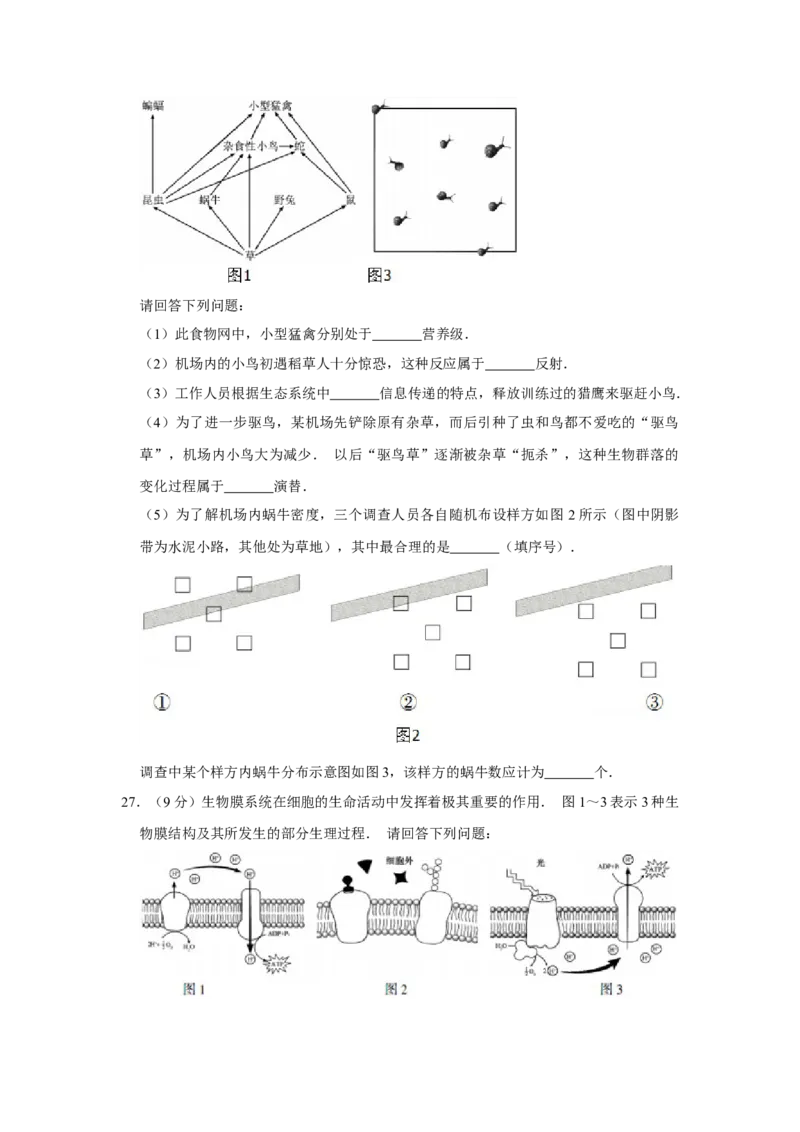 2014年江苏省高考生物试卷_全国卷+地方卷_6.生物_1.生物高考真题试卷_2008-2020年_地方卷_江苏高考生物07-20_A4word版