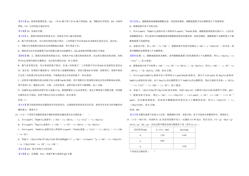 2011年江苏省高考化学试卷解析版_全国卷+地方卷_5.化学_1.化学高考真题试卷_2008-2020年_地方卷_江苏高考化学2008-2020_A3word版_PDF版（赠送）