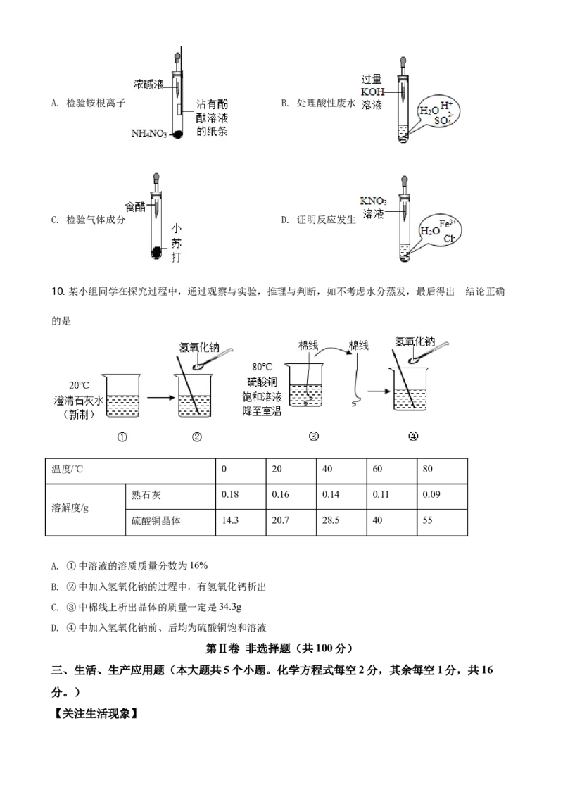 2021年山西省晋中市中考化学真题（空白卷）_❤山西历年中考真题_5.山西中考化学2008-2025